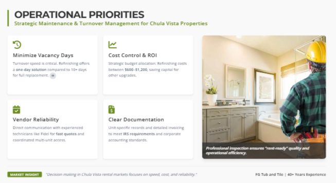 bathtub refinishing for rental property in chula vista
