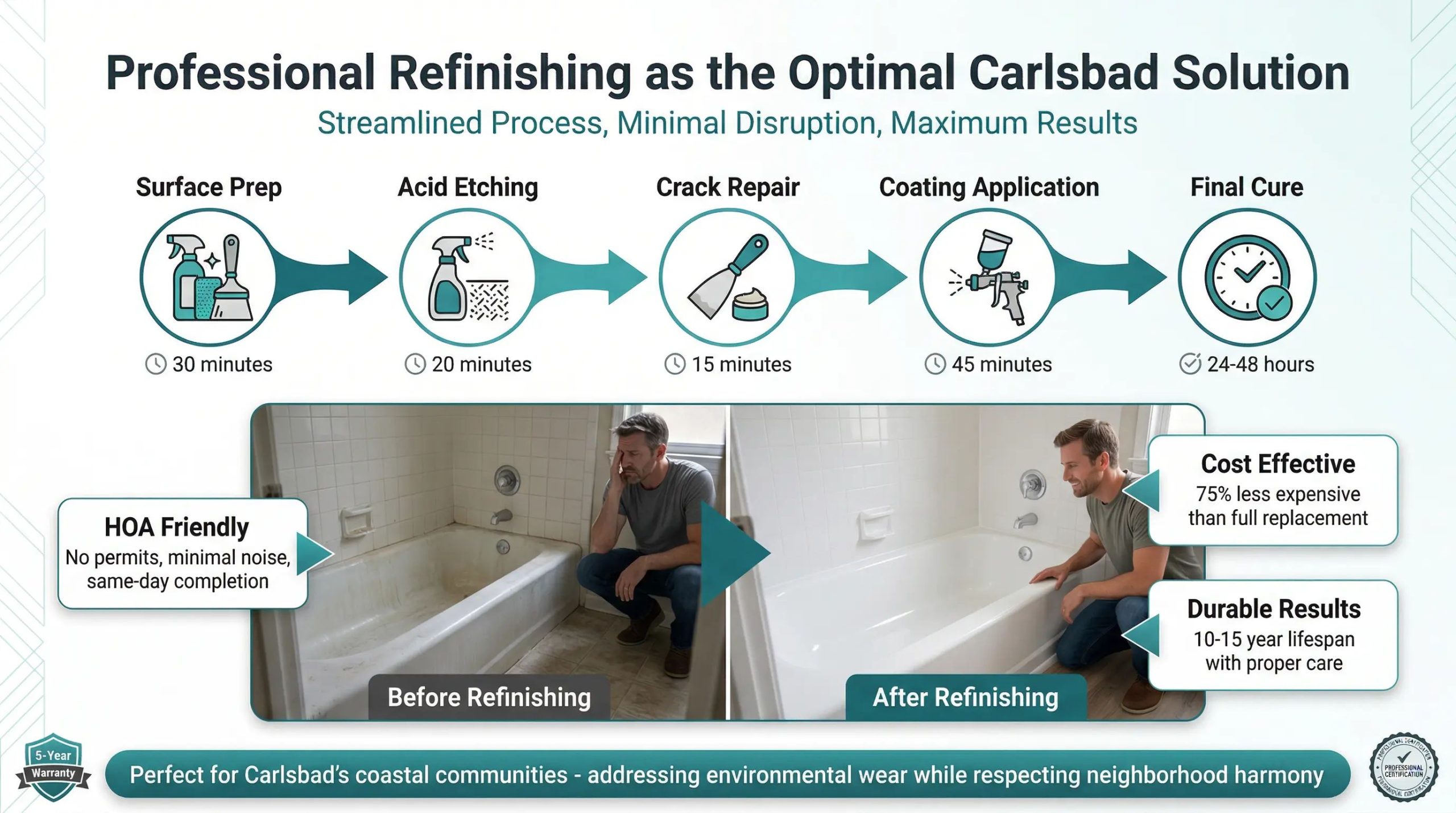 carlsbad salt air bathtub damage