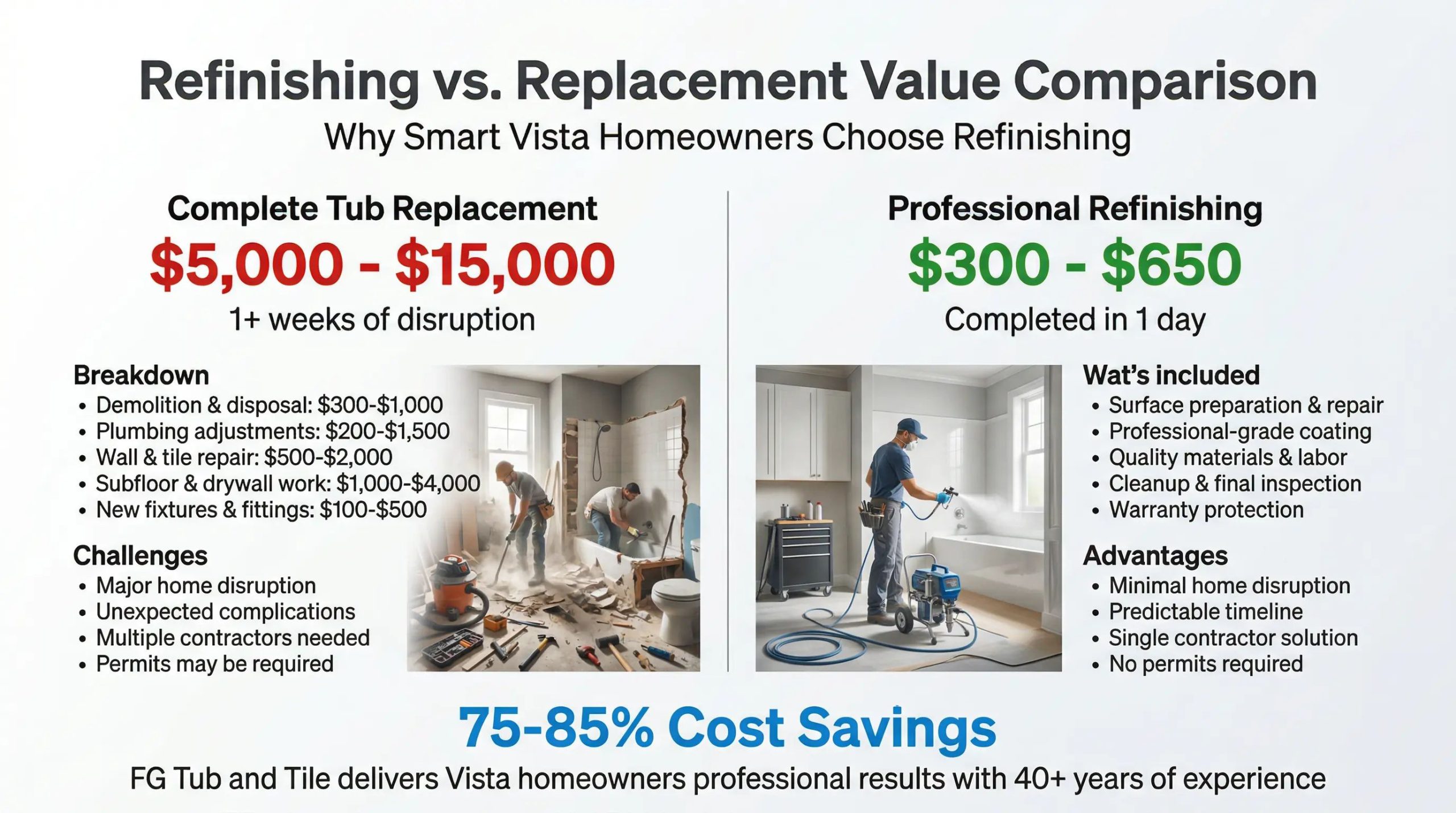 vista bathtub refinishing cost
